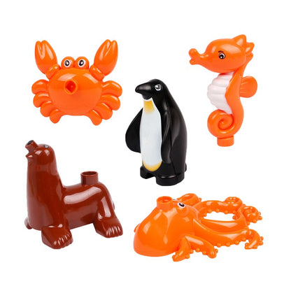 Grandes Blocos de Montar Animais Acessórios Compatíveis com Conjuntos de Tijolos de Zoo Dinossauro Criatividade Brinquedos DIY para Crianças Presente