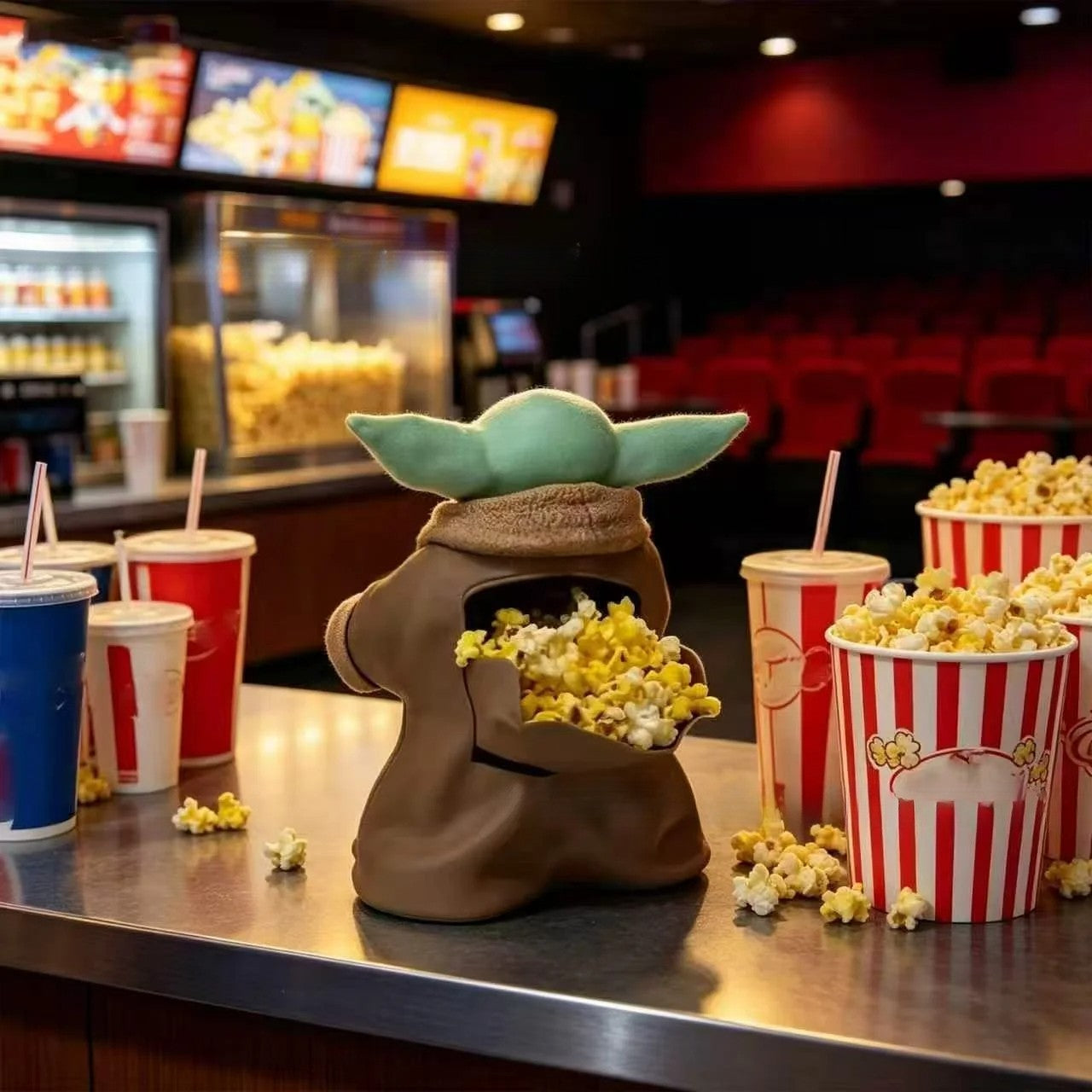Super New Star Wars Mandalorian Boba Stormtrooper Yoda Shaped Popcorn Bucket Anime Peripheral Ornaments Toys Gift