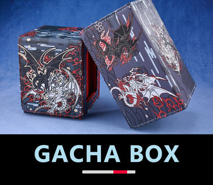 Caixa de Deck Cyber End Dragon Dicewinder para YGO, Armazena 100 Cartas com Double-Sleeve, Caixa de Armazenamento de Cartas com Bandeja de Dados para TCG MTGames PTCG OPCG