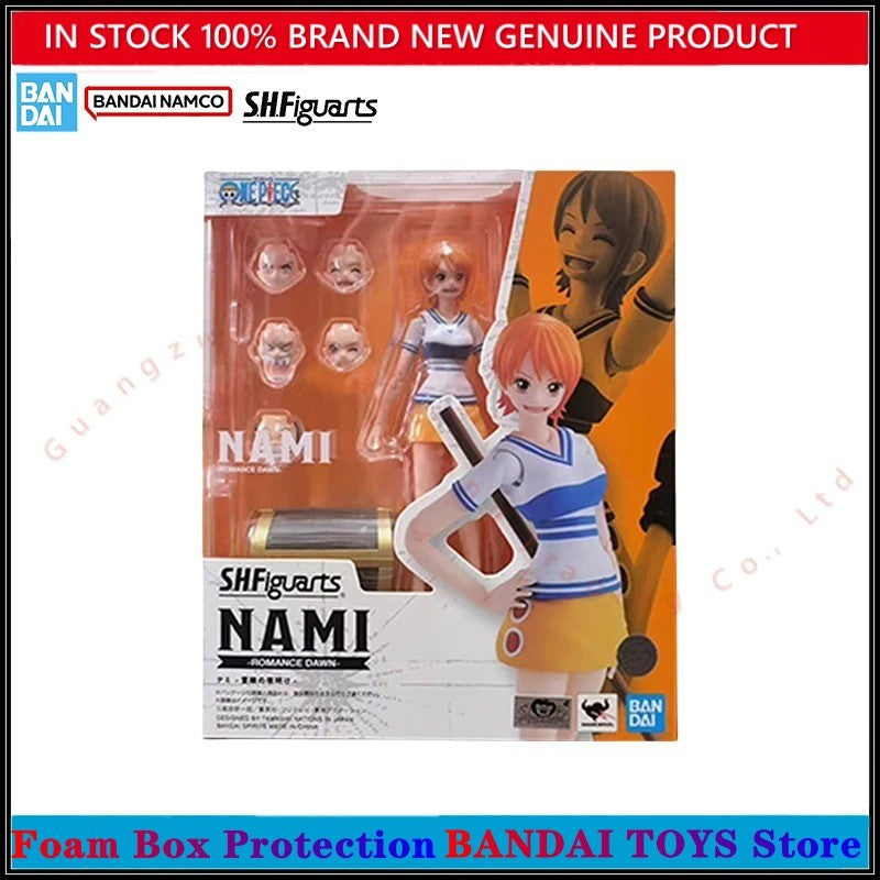 Atacado Bandai 100% Genuíno One Piece Model Kit Anime Figures SHF Monkey D Luffy Nami Shanks Roronoa Zoro Romance Dawn