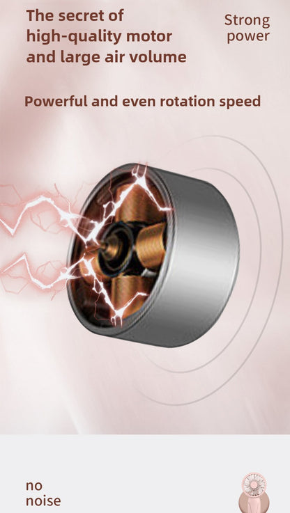 Portable Handheld Small Fan ABS Lightweight Cute Appearance USB Rechargeable Mini Fan for On Go Cooling Portable Mini Pocket Fan