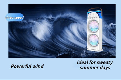 Multi-Function Mist Fan with Oscillating Air Conditioner, Aromatherapy, Colorful Lights & Timer for Home Office Use
