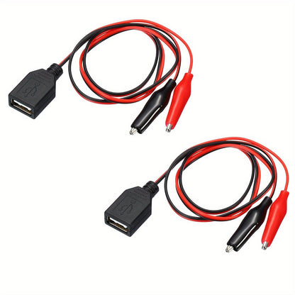 USB to Alligator Clip Adapter Cable Male Female USB to Alligator Clip Probe USB Cables with Alligator Clip for Circuit Test