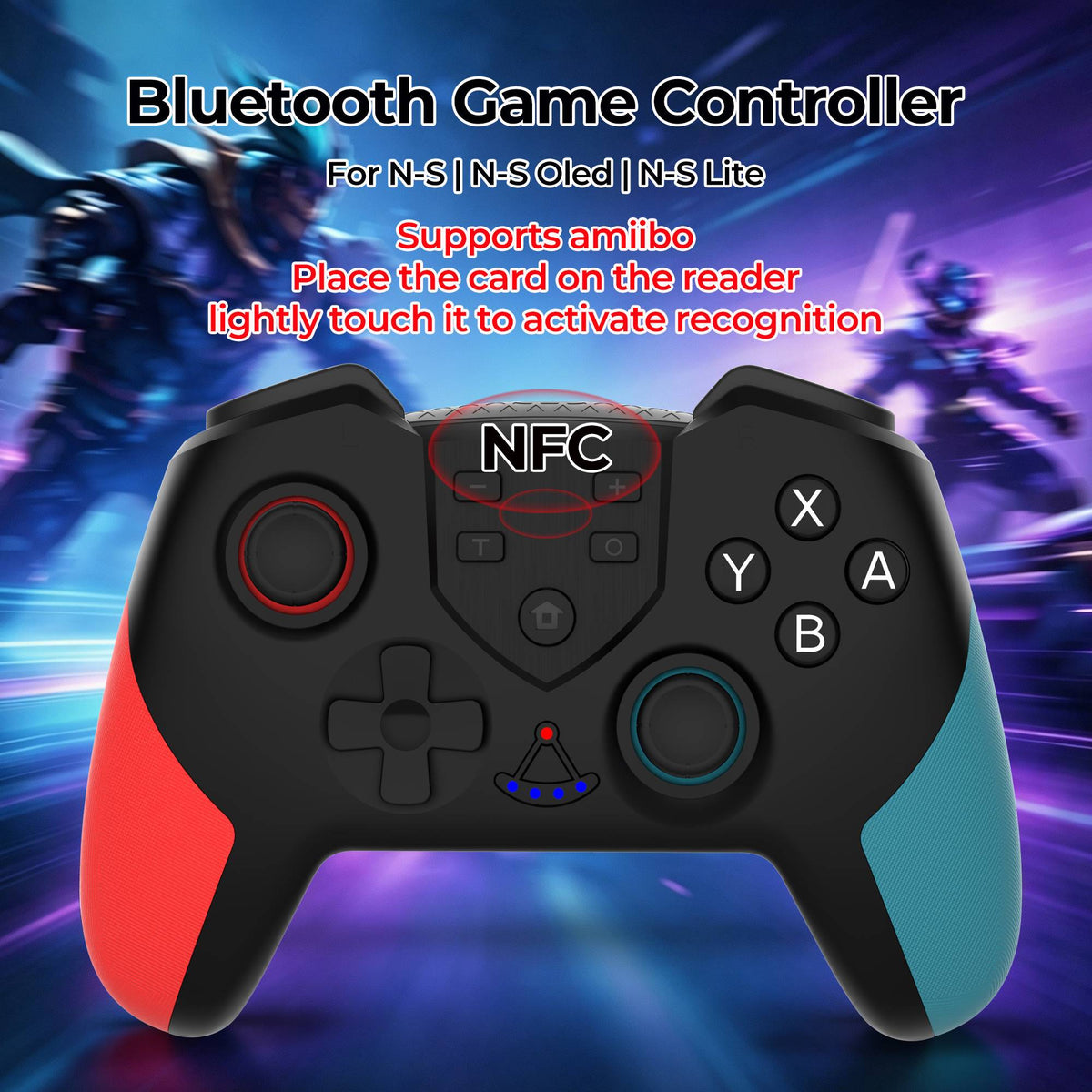 Wireless Buletooth Game Controller For Nintendo Switch/OLED/Lite, Switch Pro Gamepad with Turbo 6-Axis Gyro Dual Vibration
