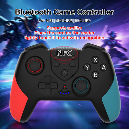 Wireless Buletooth Game Controller For Nintendo Switch/OLED/Lite, Switch Pro Gamepad with Turbo 6-Axis Gyro Dual Vibration