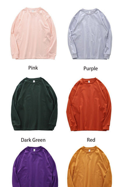 Dukeen 280g Heavyweight Long-Sleeved T-Shirt for Men 100% Cotton Shirts Oversized Solid Color Tops Plain Tees Men's Clothing