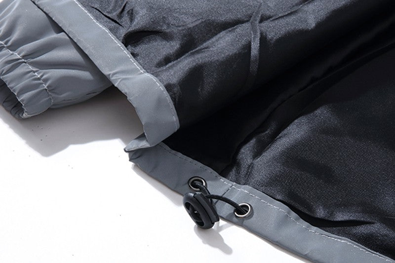 NEW SIZE Night Reflective Jackets Double Fabric Windbreaker Hooded Jacket Men Hip Hop Dancer Waterproof Zipper Coats Outwear