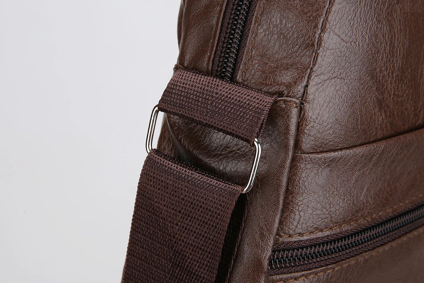 Men‘s PU Shoulder Bag Messenger Bag Casual Waterproof Nylon Zipper Pocket Handbag Fashion Tote Travel Male Crossbody Bags