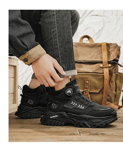 New Men's Casual Outdoor Construction Site Work Durable Safety Shoes, Black for Outdoor Mountain Climbing and Hiking Sports