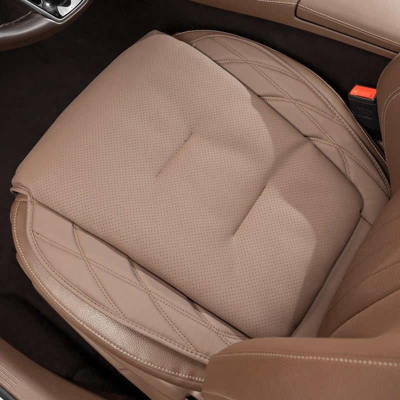 Nappa Leather Car Seat Cushion Rear Integrated Lumbar Support for All Seats Breathable Ventilated Comfort Auto Accessories