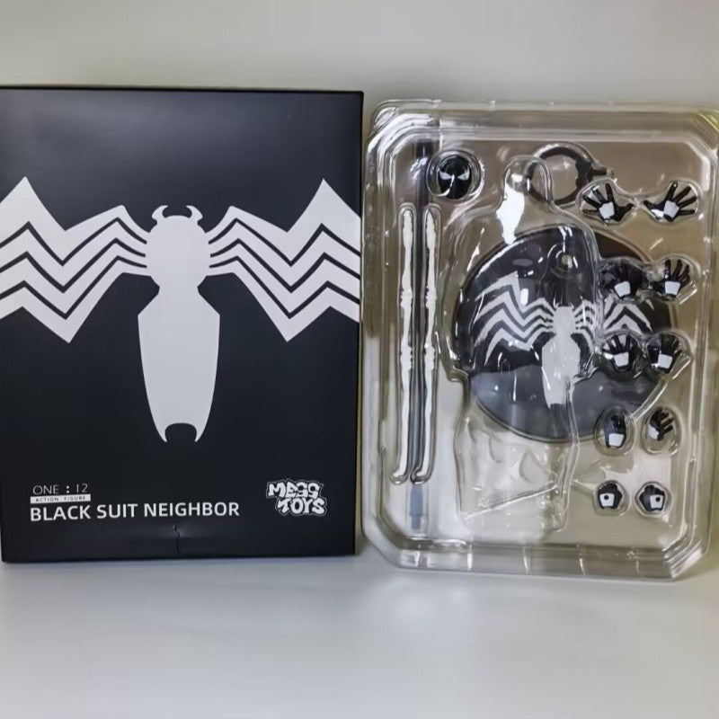 Hot Mess Toys Boneco de Ação do Homem-Aranha Preto Anime Aranha Terno Vermelho Preto Vizinho Simbionte Aranha Escarlate Cc Toys Brinquedo de Presente