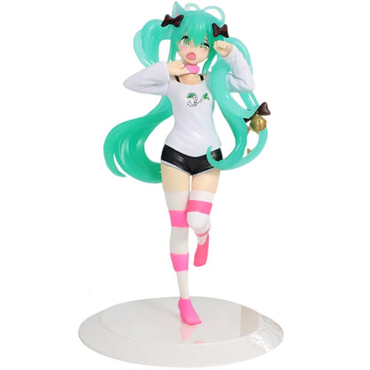 Anim Hatsune Miku Sitting Posture Figure Cat Ear Hatsune Model Desktop Decor Collectible Toy Gift for Fans Japanese Kawaii Otaku