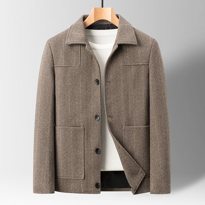 Classic Mens Office Dress Jackets Quality Casual Business Lapel Windbreak Coats Top Autumn Winter Blended Wool Jacket Streetwear