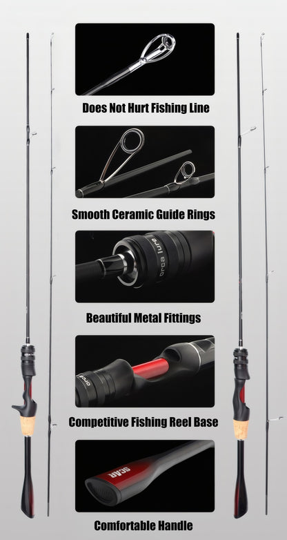 Vara de Pesca de Carpa, Baixo, Truta em Fibra de Carbono UL Ultraleve, Vara de Spinning e Casting, 1,8m 1,68m, Vara para Iscas Pequenas