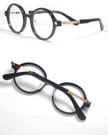 Óculos de Grau de Acetato Redondos Grandes da Moda para Mulheres Óculos Redondos de Tamanho Grande para Homens Design Alemão Flexível com Grau