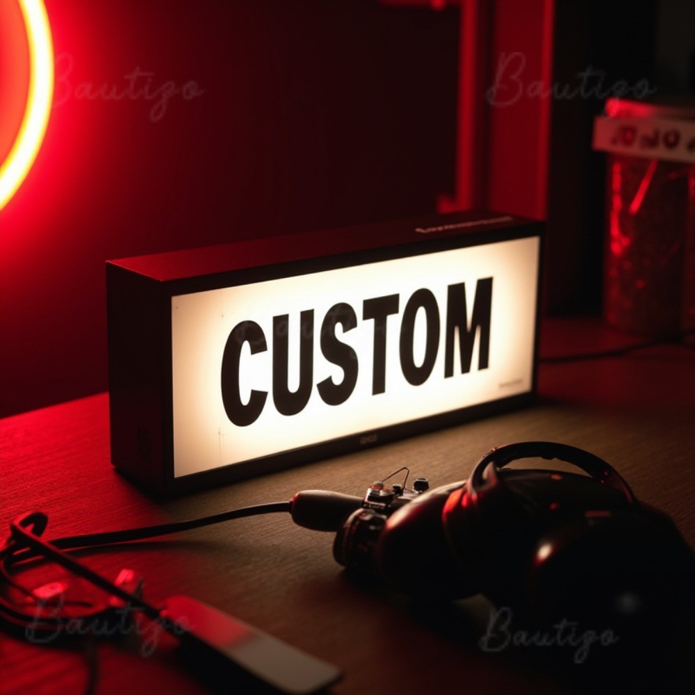 Custom LED Acrylic Light Box Sign Night Decor Interior Decoration Small Table and Wall Lamp Signage Room Sign