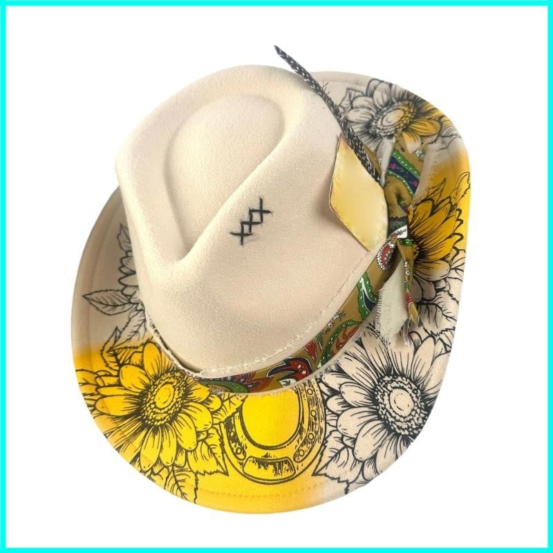 Friendly Cotton Blend Western styles Hat Braided Band Decoration Unisex