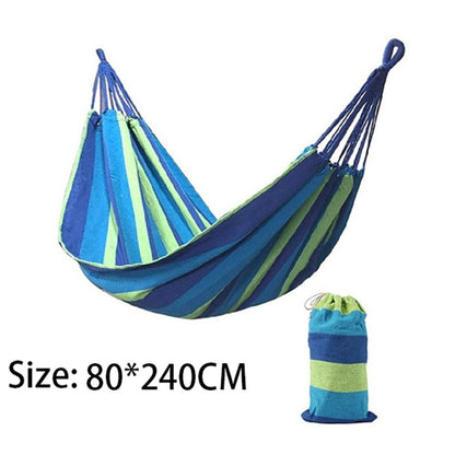 Double Hammock 2 Person Canvas Cotton Hammock with Tree Straps for Patio Garden Backyard Outdoor and Indoor (Red, Blue)