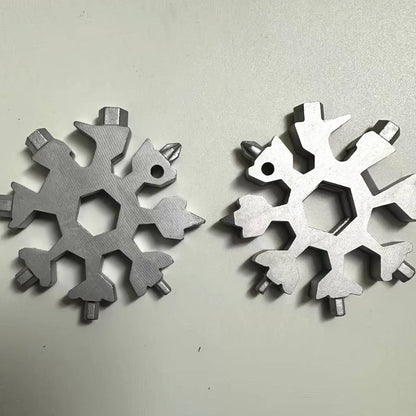 1/2 Ferramenta Multifuncional Floco de Neve Prata, Estrutura Durável, Pequena Ferramenta Multifuncional, Adequada para Acampamento e Uso Doméstico