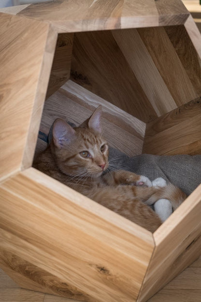 Móveis de madeira para animais de estimação, cama-caverna para gatos, casa para gatos