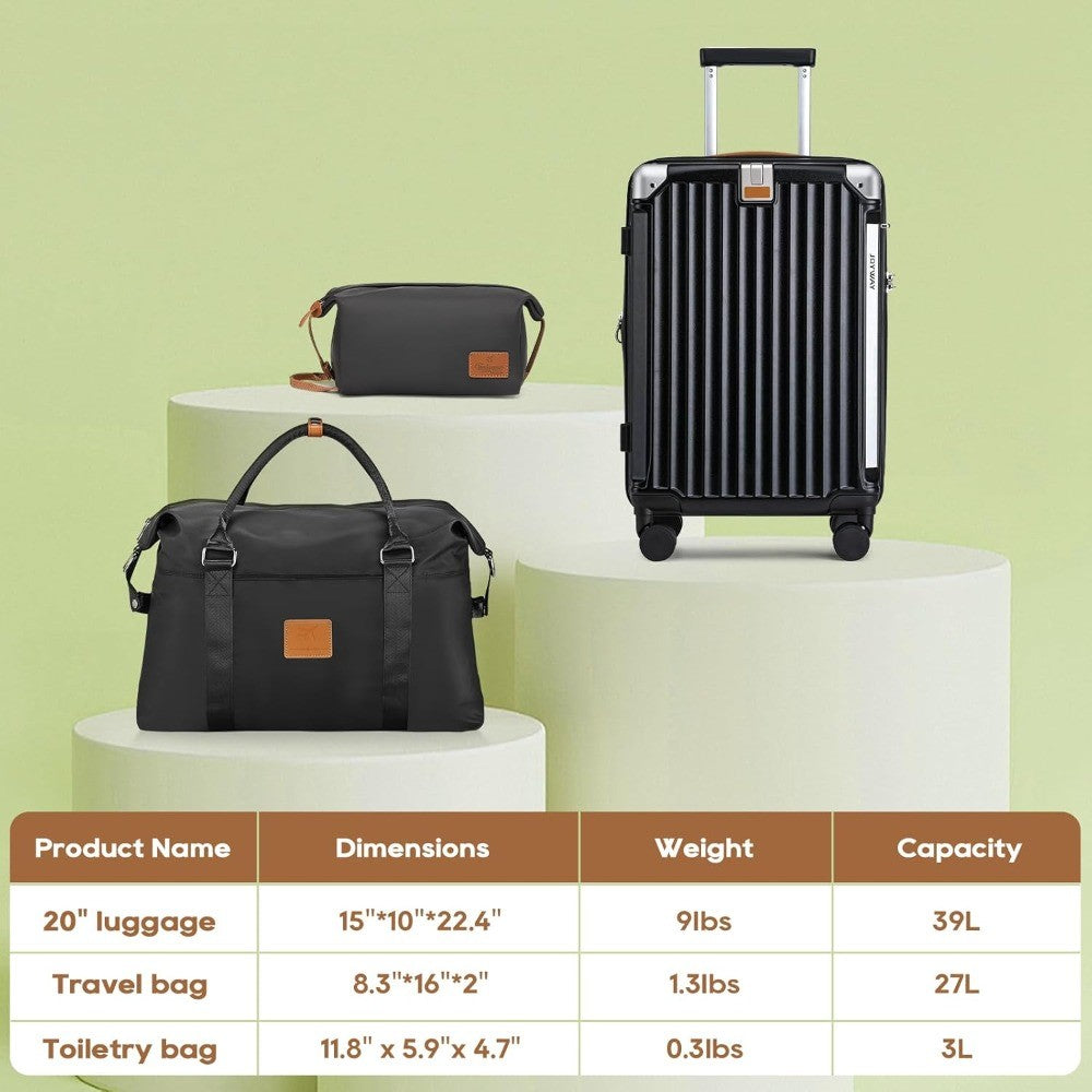 Mala de Bordo 20 com Capacidade Expansível, Suporte para Copo, Porta USB, Rodas Antiderrapantes e Alça para Viagens Inteligentes