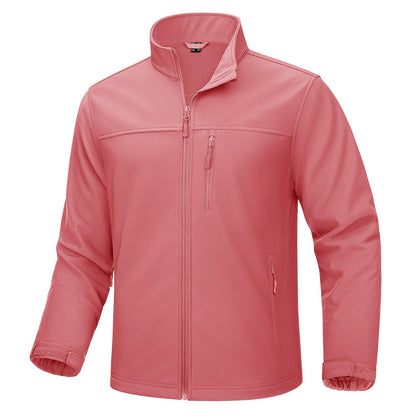 TACVASEN Waterproof Softshell Jackets Mens Winter Fleece Lined Work Jackets Zipper Pocket Outdoor Jacket Male Windbreaker