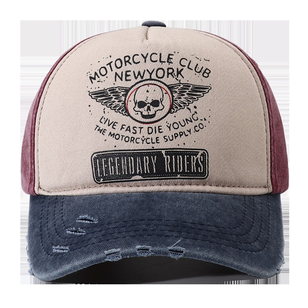 2023 New Punk Motorcycle Cap Casquette Femme Skull Print 5 Panel Baseball Hat Hip Hop New York Snapback Caps for Women Men Bones