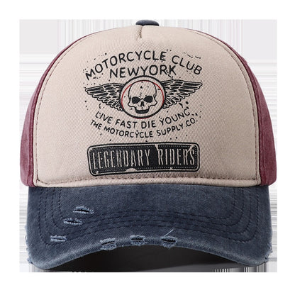 2023 New Punk Motorcycle Cap Casquette Femme Skull Print 5 Panel Baseball Hat Hip Hop New York Snapback Caps for Women Men Bones