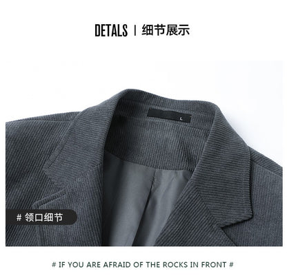 Blazer Hombre High-quality Men's Fashionable Corduroy Jacket Business Casual Social Banquet Formal Suit Jacket Plus Size Blaze