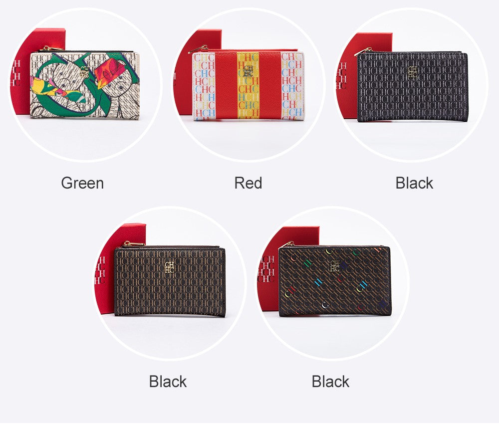 Printed Women's Long Wallet Luxury Brand Retro Classic PVC Material 2025 New Fashionable Simple Card Bag