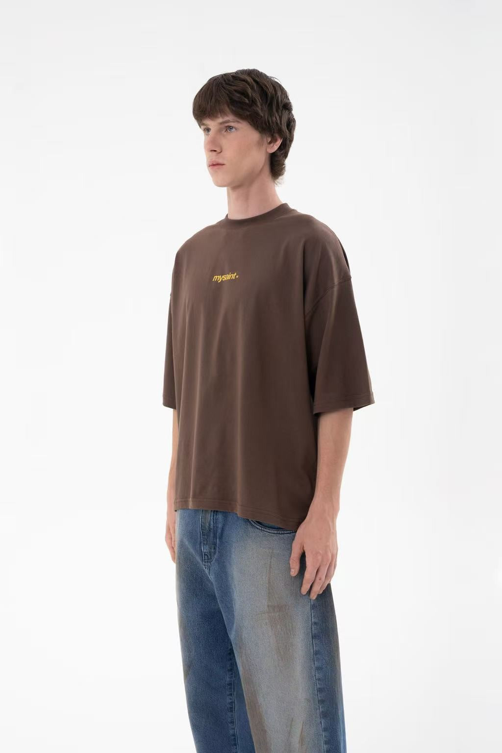 Y2K Hip-hop retro English letter print simple men short-sleeved Harajuku High Street punk Rock Versatile round-neck T-shirt