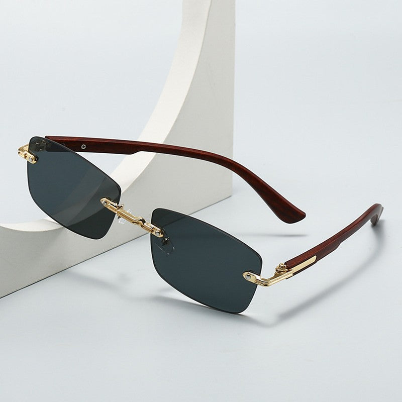 Vintage Frameless Sunglasses for Women Men Rectangle Sun Glasses Female Oval Eyewear Oculos De Sol for Male Female Eyeglasses