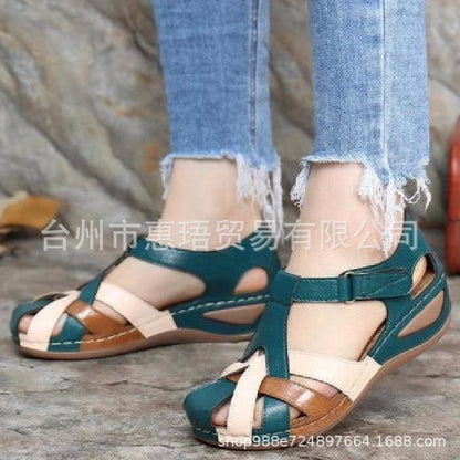 2021 New Style Women's Sandals Hollow Magic Sole Plus Size Slanted Heel Independent Station Women's Shoes Wholesale