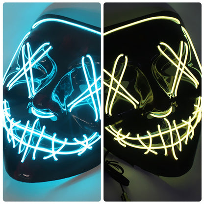 Wireless Scary Glowing Mask LED Luminous Purge Mask Halloween Horror Neon Light Up Cosplay Party Mask Fstival Costume Supplies
