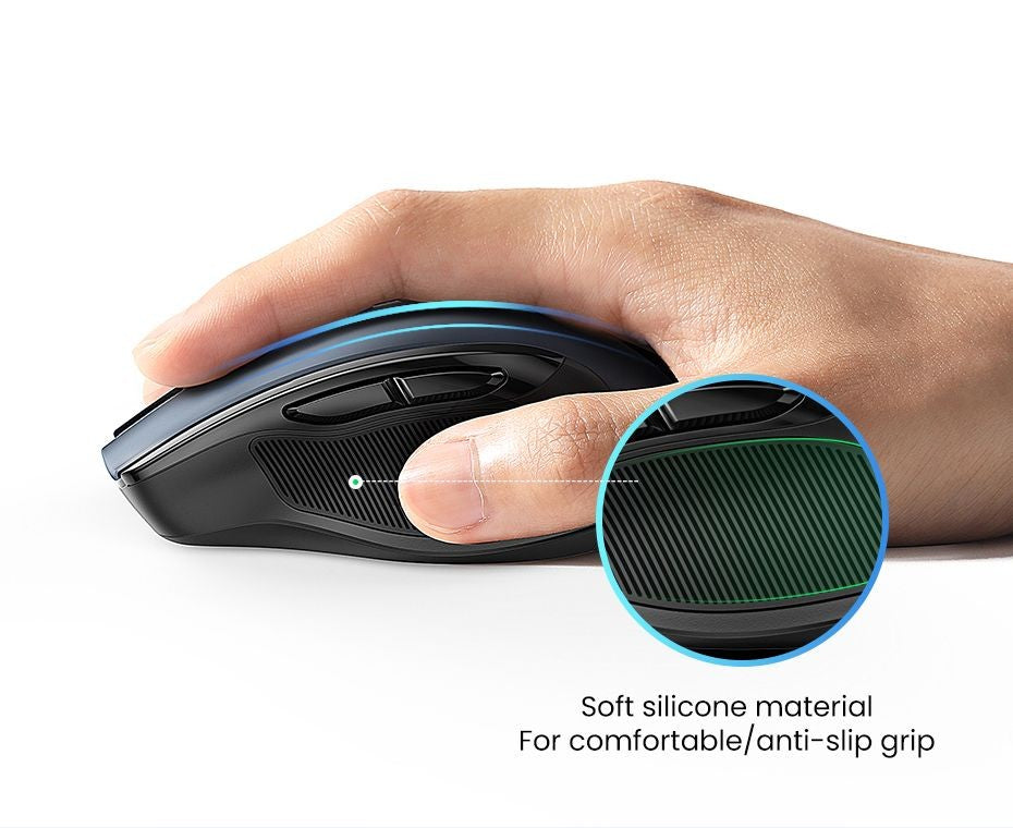 Mouse sem fio UGREEN Bluetooth 5.0 Mouse ergonômico 4000DPI 6 botões silenciosos Mouse para MacBook Tablet Laptops Computador PC 2.4G