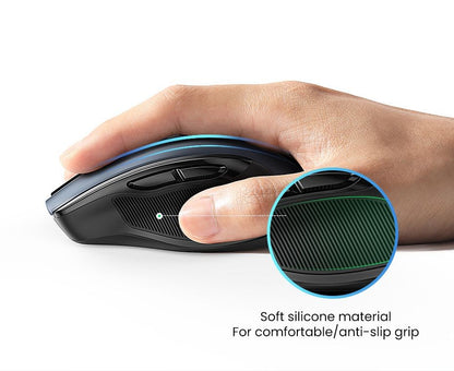 Mouse sem fio UGREEN Bluetooth 5.0 Mouse ergonômico 4000DPI 6 botões silenciosos Mouse para MacBook Tablet Laptops Computador PC 2.4G