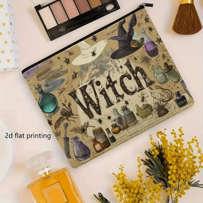 New Trendy Zipper Pouch Nature Moon Phase Simple Modern Cosmetic Bag Durable Boho Tarot Pouch Halloween