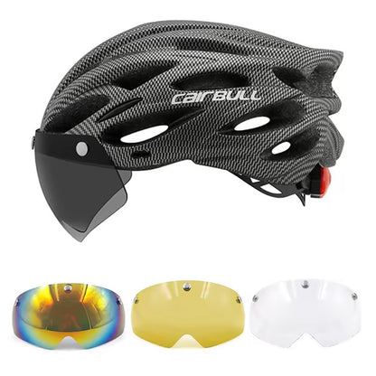 Cairbull Capacetes de Ciclismo MTB Mountain Road Capacete de Bicicleta de Corrida Leve Respirável Led Segurança Capacete de Bicicleta 54-62cm Casco