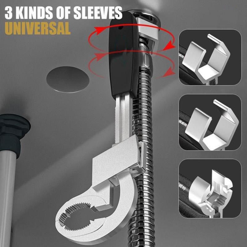 Chave de Tubo de Água Ajustável Multifuncional Chave Dentada em Arco Circular para Torneira de Banheiro Kit de Manutenção Manual