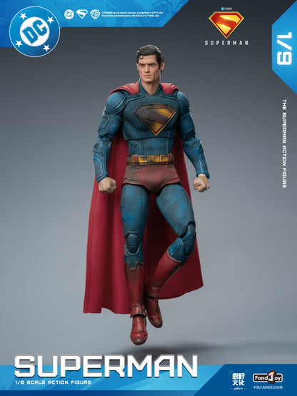 2025 Boneco de Ação Original Fondjoy David Corenswet Superman 1/9 Novo Boneco Superman Articulado em PVC Brinquedo Infantil Presente para Menino