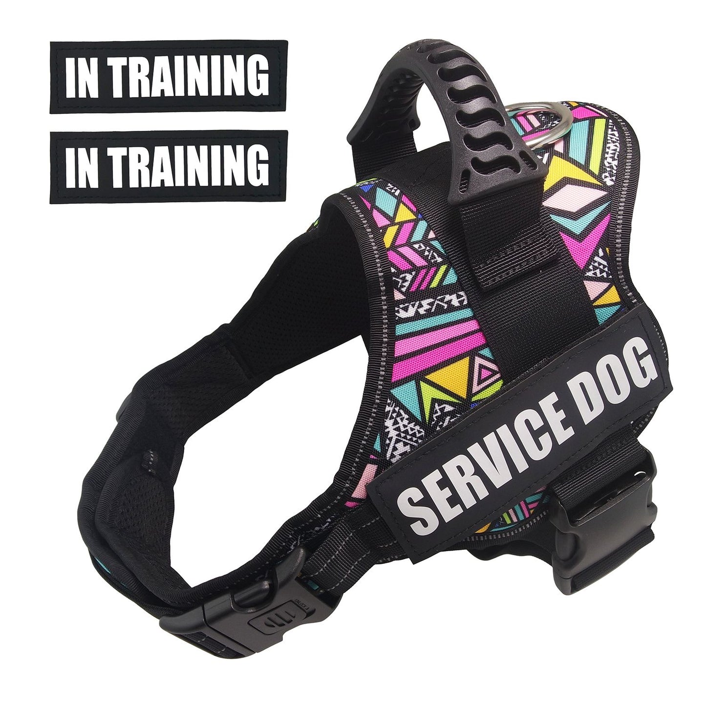 Colete Favorito de Suporte Emocional e Cão de Serviço com Arnês Para Cães de Estimação Com Patches Refletivos Removíveis Para Cães Grandes e Médios
