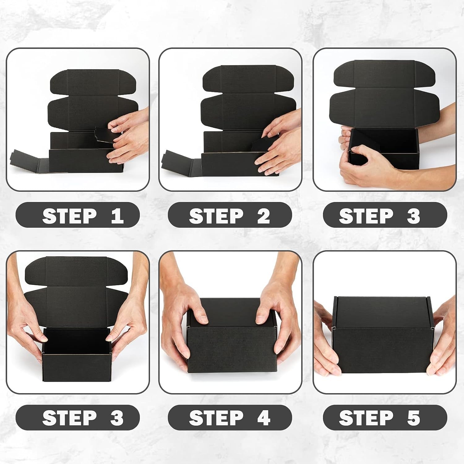 50pcs Christmas Black Shipping Boxes Bulk 6x4x2 Inch Small Corrugated Cardboard Mailer Boxes for Small Business Gifts Jewelry