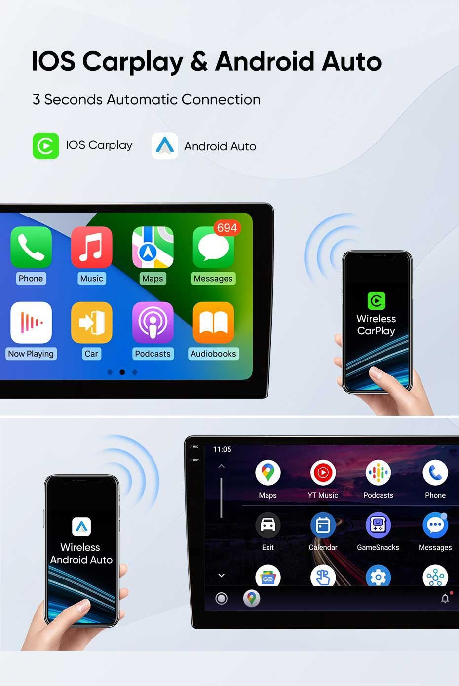 Android 15 para Fiat Ducato Peugeot Boxer Citroen Jumper 2006-2022 2K QLED Rádio Multimídia Estéreo Automotivo GPS CarPlay