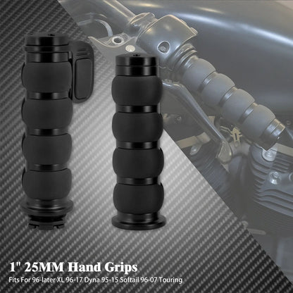 Manoplas de Guidão de Moto 1" 25mm Universal Para Harley Sportster XL1200 Touring Street Glide FLHR Dyna FXDL FLS