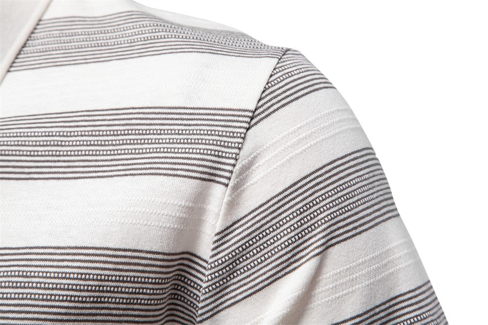 AIOPESON 2025 New Summer Striped V Neck Cotton Polo Shirts for Men Breathable Short Sleeve Casual Knit Shirts Comfort Fit
