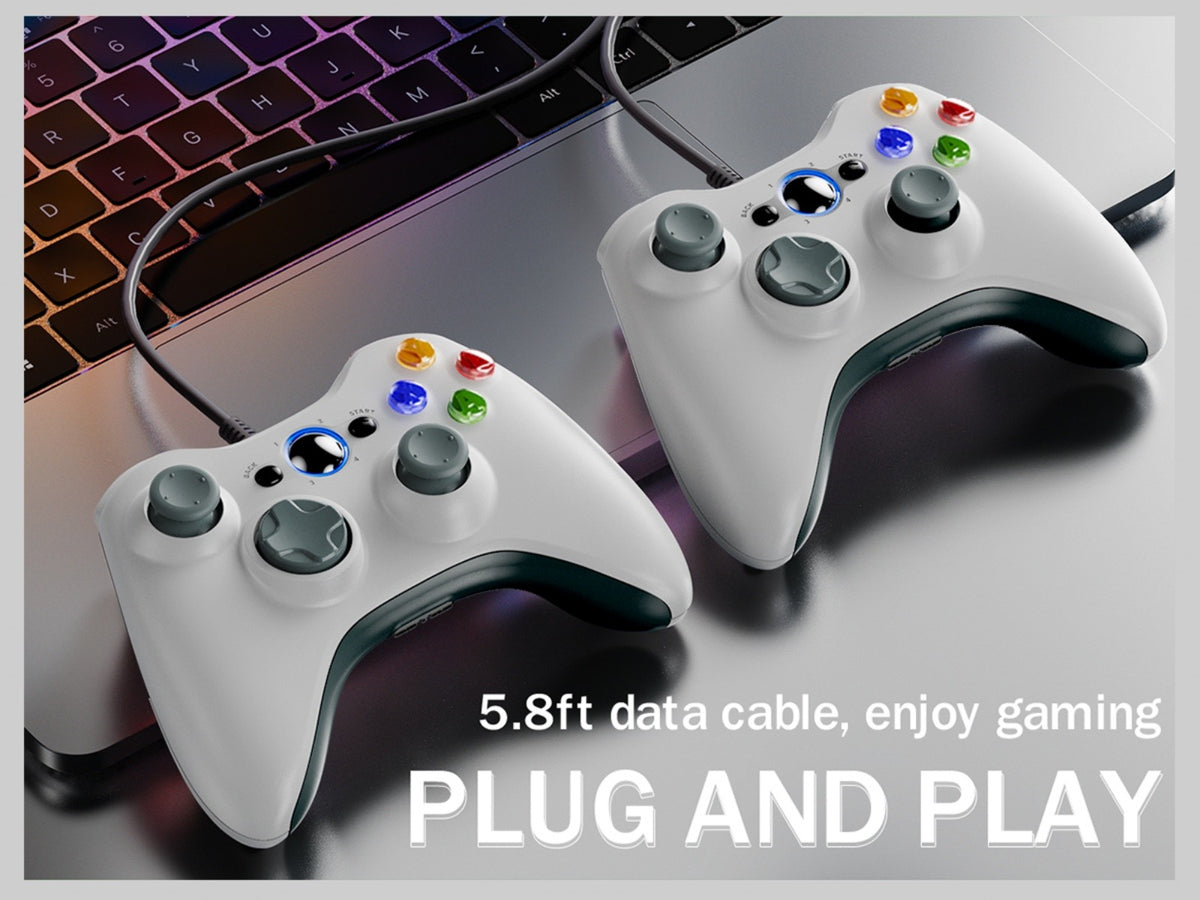 For Xbox 360 Slim/Lite/E/PC Controller,Wireless/Wired Game Remote Control 6-axis Gryo Dual Vibration Precision Joystick Gamepads