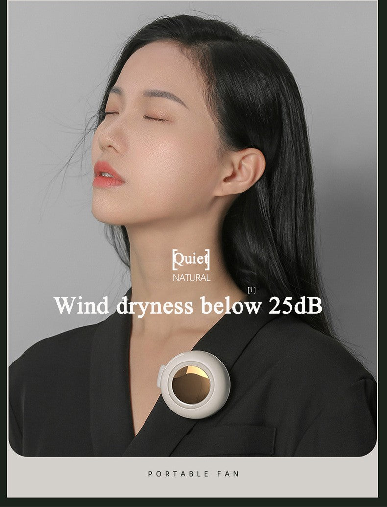 USB Hanging Neck Fan Portable Mute Mini Clip Hanging Waist Electric Fan 900mah Leafless Fan 3 Speeds for Outdoor Camping Fishing