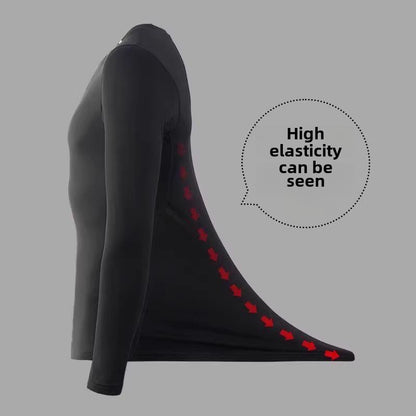 Men's Clothing Winter Warm Undershirts Plush Thermal Underwear Set Elastic Compression Tights Fitness Men's Track Suit Set