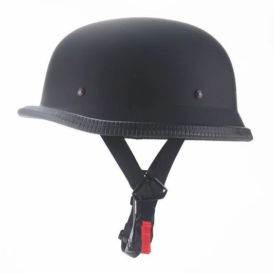 Vintage Motorcycle Cruiser Helmet Half Face German Helmet Motorcycle Helmet Bright Black Car-styling DOT