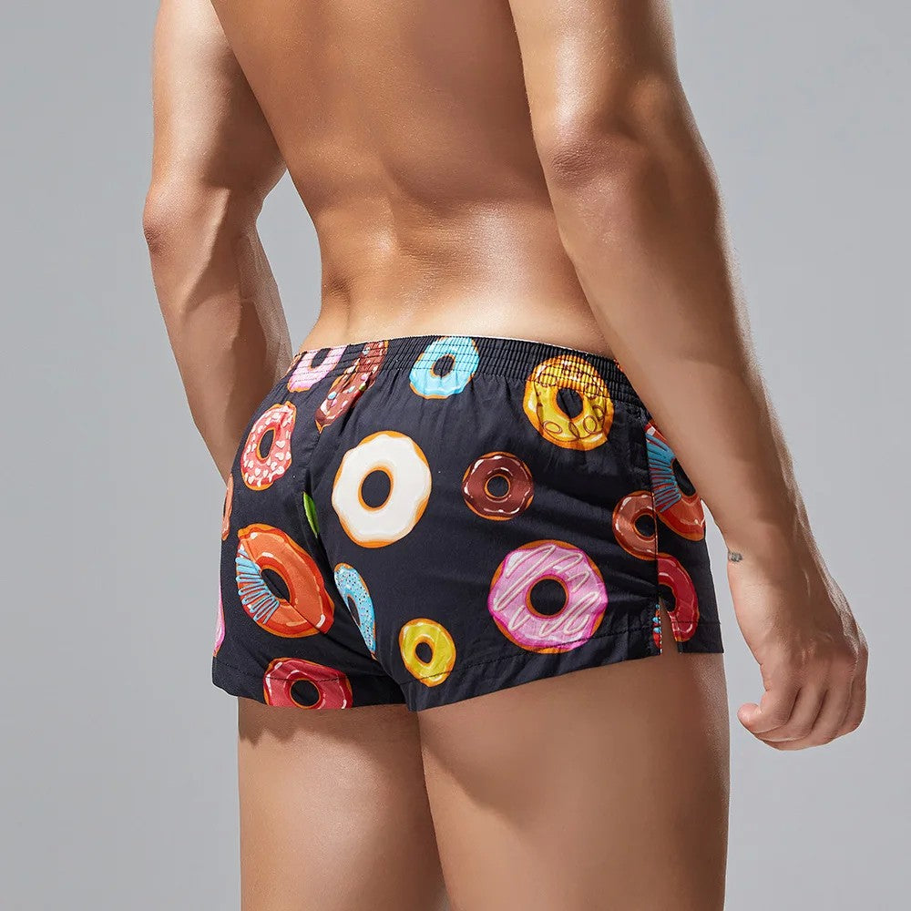 Donut print men's new flat pants cotton comfortable boxers XB240507